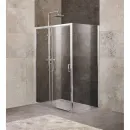 Душевой уголок 120-135x100 см BelBagno UNIQUE-AH-1-120/135-100-P-Cr текстурное стекло