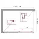 Душевой уголок 120-135x100 см BelBagno UNIQUE-AH-1-120/135-100-P-Cr текстурное стекло
