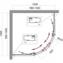 Душевой уголок BelBagno Uno UNO-195-R-2-100-CH-CR 100x100 см, профиль хром, стекло шиншилла