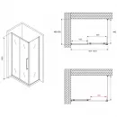 Душевой уголок 100x50 см Abber Schwarzer Diamant AG30100H-S50 прозрачное