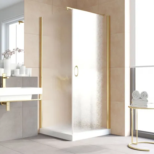 Душевой уголок Vegas Glass EP-Fis LUX 90*120 09 02 R 90x120 см R, профиль золотой, стекло шиншилла