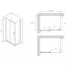 Душевой уголок 100x100 см Abber Schwarzer Diamant AG30100B5-S100B5 прозрачное