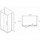 Душевой уголок 140x100 см Abber Schwarzer Diamant AG30140MH-S100M-S100M матовое