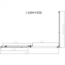 Душевой уголок Vincea Slim-N VSR-4SN8011CLG 110x79 см, профиль золотой матовый, стекло прозрачное