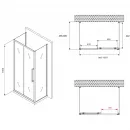 Душевой уголок 100x50 см Abber Schwarzer Diamant AG30100H-S50-S50 прозрачное