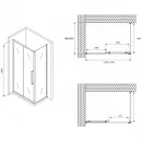 Душевой уголок 130x50 см Abber Schwarzer Diamant AG30130H-S50 прозрачное