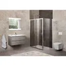 Душевой уголок 120-135x100 см BelBagno UNIQUE-AH-1-120/135-100-C-Cr прозрачное