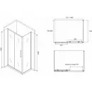 Душевой уголок 140x80 см Abber Schwarzer Diamant AG30140BH-S80B прозрачное