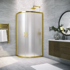 Душевой уголок Vegas Glass ZS-F TUR NOVO 90*80 09 10 90x80 см, профиль золотой, стекло сатин
