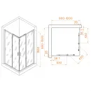 Душевой уголок 100x100 см RGW PA-39B Passage 03083900-14 прозрачное