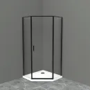 Душевой уголок 100x100 см BelBagno UNO-195-P-1-100-C-NERO прозрачное