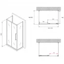 Душевой уголок 100x50 см Abber Schwarzer Diamant AG30100MH-S50M-S50M матовое