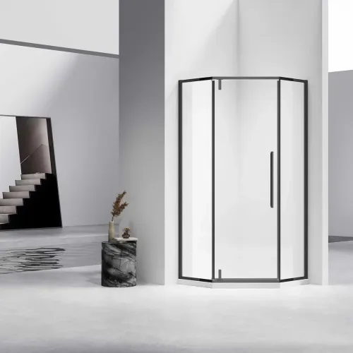 Душевой уголок Vincea Slim-N VSP-4SN900CLB 89x89 см, профиль черный матовый, стекло прозрачное