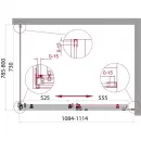 Душевой уголок 110x80 см BelBagno ACQUA-AH-1-110/80-C-Cr прозрачное