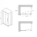 Душевой уголок 100x60 см Abber Schwarzer Diamant AG30100MH-S60M матовое