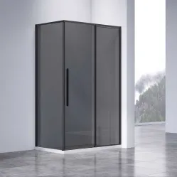 Душевой уголок Vincea Slim-N VSR-4SN8014CGB 140x79 см, профиль черный матовый, стекло тонированное