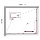 Душевой уголок 100-115x75-90 см BelBagno UNIQUE-AH-2-100/115-75/90-P-Cr текстурное стекло