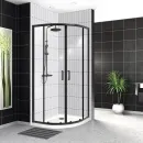 Душевой уголок 100x100 см BelBagno UNO-195-R-2-100-C-NERO прозрачное