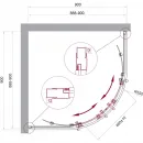 Душевой уголок BelBagno Uno UNO-195-R-2-90-P-NERO 90x90 см, профиль черный матовый, стекло текстурное