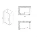 Душевой уголок 130x70 см Abber Schwarzer Diamant AG30130BMH-S70BM матовое