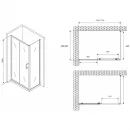 Душевой уголок 110x50 см Abber Schwarzer Diamant AG301105-S505 прозрачное