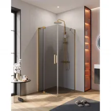 Душевой уголок Cezares Slider SLIDER-AH-1-90-70/80-GRIGIO-BORO 70-80x89,5 см, профиль золотой матовый, стекло графитовое