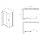 Душевой уголок 110x60 см Abber Schwarzer Diamant AG301105-S605 прозрачное
