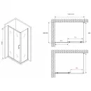 Душевой уголок 140x50 см Abber Schwarzer Diamant AG301405-S505 прозрачное