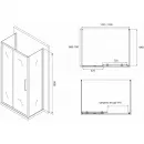 Душевой уголок 150x70 см Abber Schwarzer Diamant AG30150BH-S70B-S70B прозрачное
