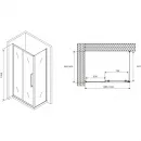 Душевой уголок 140x90 см Abber Schwarzer Diamant AG30140MH-S90M матовое