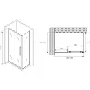 Душевой уголок 140x70 см Abber Schwarzer Diamant AG30140H-S70 прозрачное