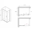 Душевой уголок 140x60 см Abber Schwarzer Diamant AG301405-S605 прозрачное