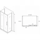 Душевой уголок 140x90 см Abber Schwarzer Diamant AG30140MH-S90M-S90M матовое