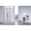 Душевой уголок Vincea Slim-N VSR-4SN9011CLGM 110x89 см, профиль вороненая сталь, стекло прозрачное
