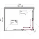 Душевой уголок 120x80 см BelBagno Uno UNO-195-AH-2-120/80-C-Cr прозрачное