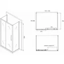 Душевой уголок 150x80 см Abber Schwarzer Diamant AG30150BH-S80B-S80B прозрачное