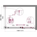 Душевой уголок 150x100 см BelBagno ACQUA-AH-1-150/100-C-Cr прозрачное