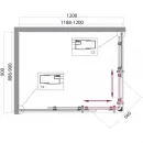 Душевой уголок 120x90 см BelBagno Uno UNO-195-AH-2-120/90-C-Cr прозрачное