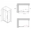 Душевой уголок 110x50 см Abber Schwarzer Diamant AG30110BH-S50B прозрачное