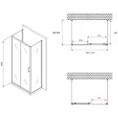 Душевой уголок 140x50 см Abber Schwarzer Diamant AG30140B-S50B-S50B прозрачное