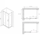 Душевой уголок 130x100 см Abber Schwarzer Diamant AG30130B5-S100B5 прозрачное
