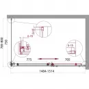 Душевой уголок 150x80 см BelBagno ACQUA-AH-1-150/80-C-Cr прозрачное