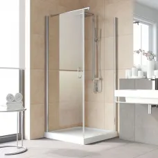 Душевой уголок Vegas Glass EP-Fis LUX 90*110 08 crystalvision L 90x110 см L, профиль хром, стекло прозрачное