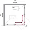 Душевой уголок 80x80 см BelBagno Uno UNO-195-A-2-80-P-Cr текстурное стекло