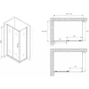Душевой уголок 130x70 см Abber Schwarzer Diamant AG30130B5-S70B5 прозрачное