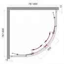 Душевой уголок с поддоном 80x80x200 см BelBagno Uno текстурное UNO-GL-R-2-80-P-CR-TR