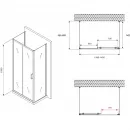 Душевой уголок 140x60 см Abber Schwarzer Diamant AG30140B-S60B-S60B прозрачное