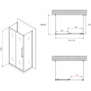 Душевой уголок 110x60 см Abber Schwarzer Diamant AG30110BH-S60B-S60B прозрачное