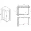 Душевой уголок 140x50 см Abber Schwarzer Diamant AG30140B5-S50B5 прозрачное
