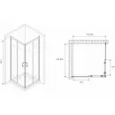 Душевой уголок 80x80 см Abber Schwarzer Diamant AG020805 прозрачное